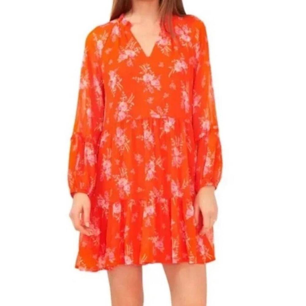 Vince Camuto Orange Floral Dress